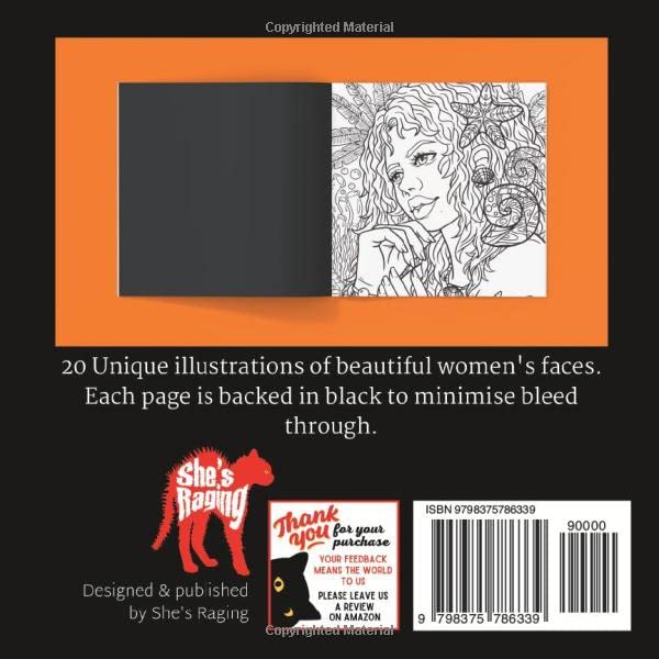 The Best Little Beautiful Women's Faces Travel Colouring Book for Adults - Image 2