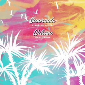 Spanish English Bilingual Guestbook for Visitors - Abstract Tropical Sunset