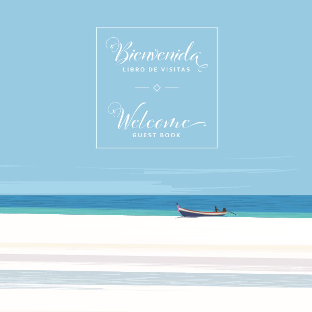 Spanish English Bilingual Guestbook for Visitors – Expansive Beach & Sky
