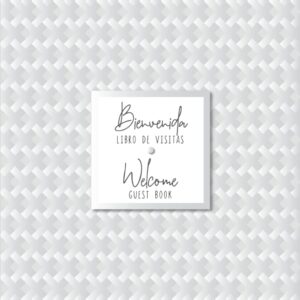 Spanish English Bilingual Guestbook for Visitors - Rattan