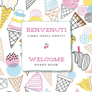 Italian English guest book with a modern gelato cover